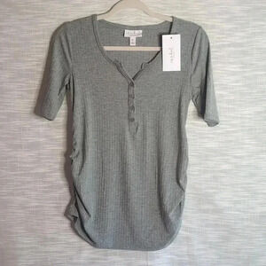 Henley Maternity Nursing Short Sleeve Top Fall NWT Isabel by Ingrid+Isabel